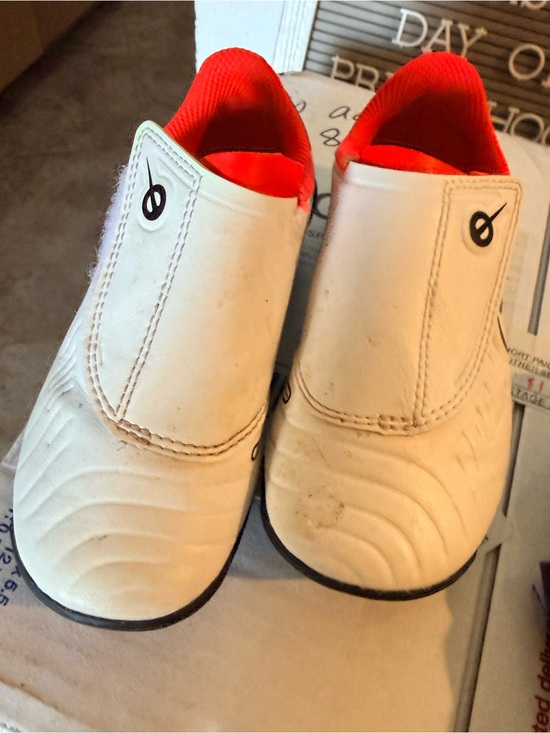 Nike Other - Nike Kids cleat White Slip-On with Red Lining